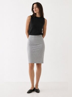 Peter Cohen Heather Gray Jersey Pull On Skirt Size M